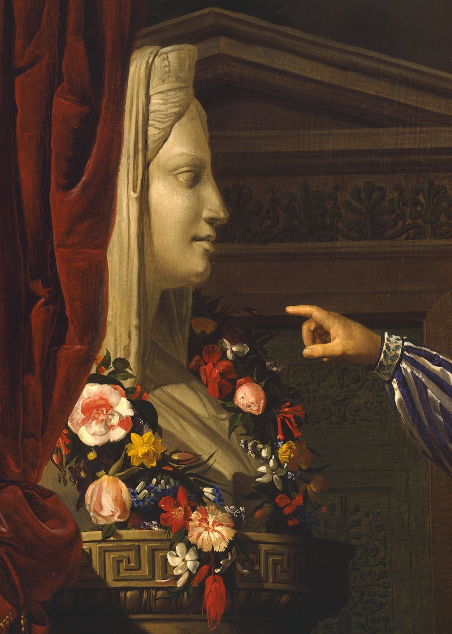 Stařec ukazuje Herm Maria Luigia své vnučce, Giuseppe Molteni, kolem roku 1830, olej na plátně od Giuseppe Molteni