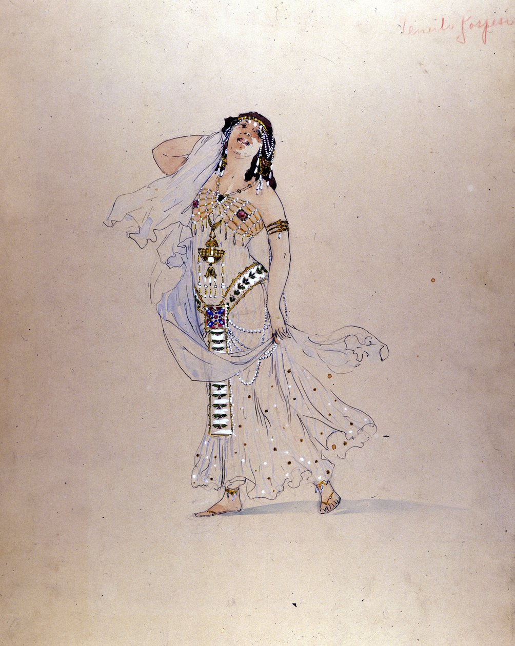 Kostým Richarda Strausse ”” ”Salomè” ” od Giuseppe Palantiho (1881-1946) pro divadlo La Scala v Miláně v roce 1912. od Giuseppe Palanti