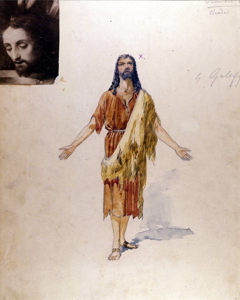 Richard Strauss: Kostým „“ Salome“ od Giuseppe Palantiho (1881-1946) pro roli Jokanaana pro divadlo La Scala v Miláně v roce 1912 od Giuseppe Palanti