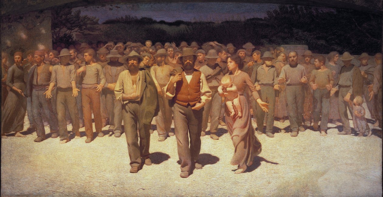 Čtvrtiční stát od Giuseppe Pellizza da Volpedo