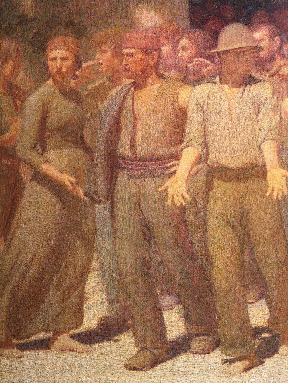 Čtvrtý stát, Giuseppe Pellizza da Volpedo, detail od Giuseppe Pellizza da Volpedo