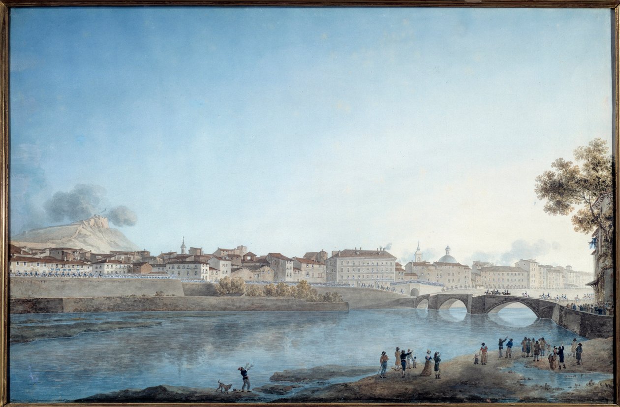 Vstup generála Napoleona Bonaparta (1769-1821) v Nice, první sídlo Francouzů 28. března 1796 Akvarel Giuseppe Pietro Bagetti (1764-1831) 1796 Ne. 0,54x0,82 m Nice, Muzeum umění a historie - Vstup generála Napoleona Bonaparta (17. od Giuseppe Pietro Bagetti