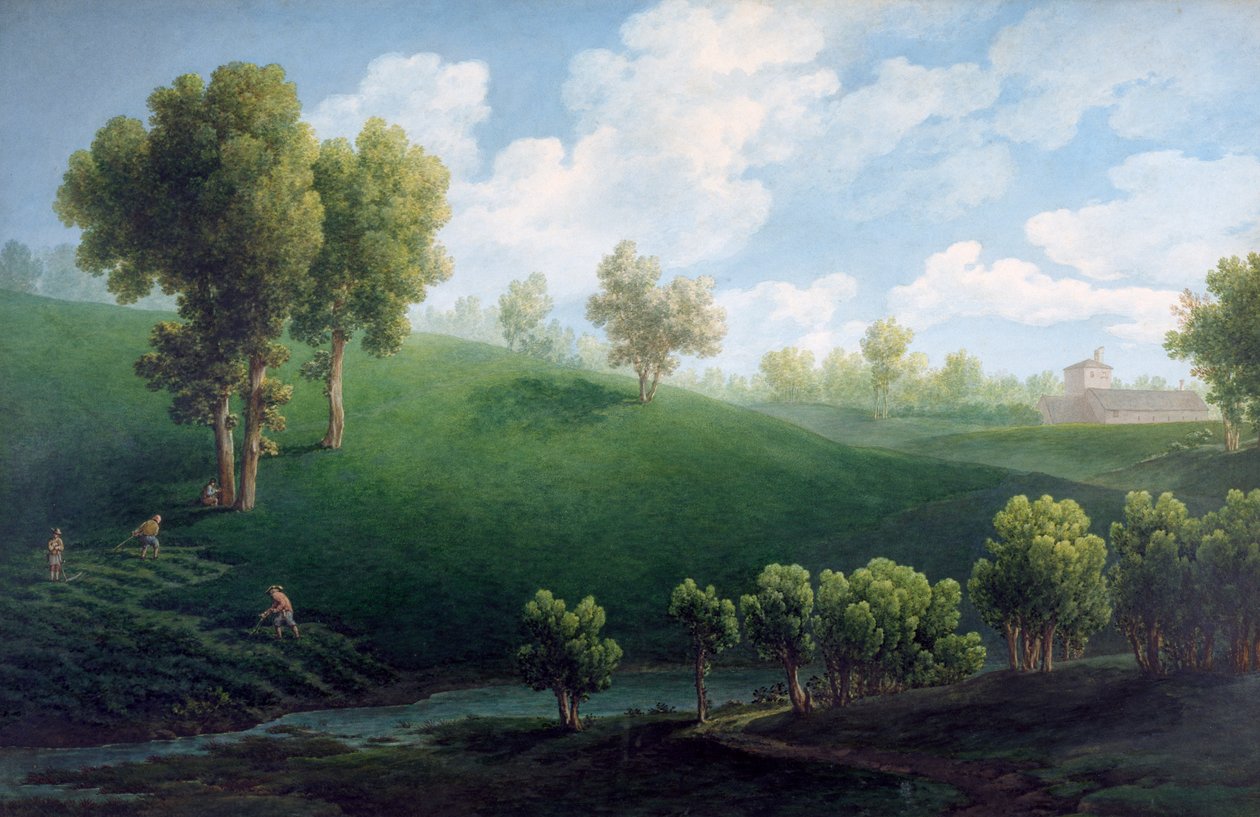fantastická krajina, Giuseppe Pietro Bagetti (1764-1831) od Giuseppe Pietro Bagetti