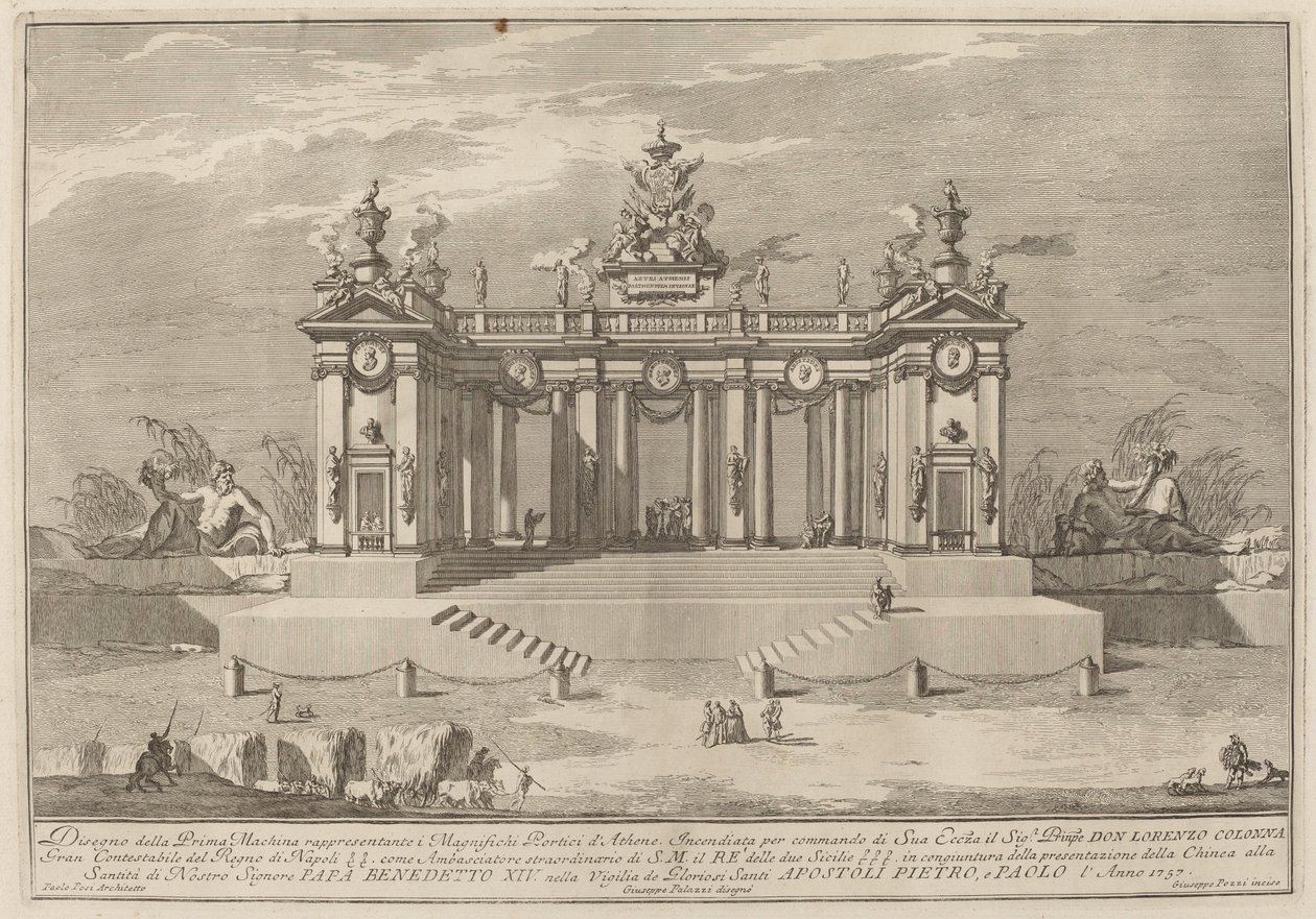 The School of Athens Arcades, pro festival „Čína“. od Giuseppe Pozzi after Giuseppe Palazzi