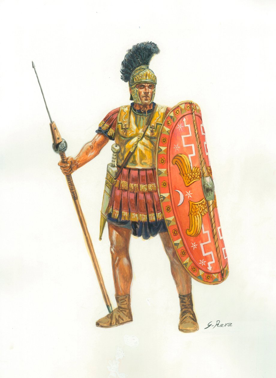 Starověký Řím: voják pretoriánské gardy - Pretoriánská garda - Ilustrace Giuseppe Rava od Giuseppe Rava
