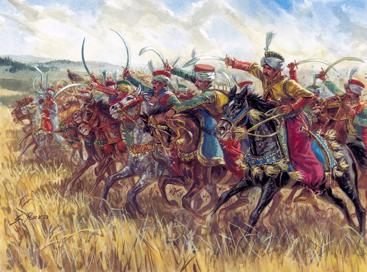 První říše: První císařství: útok mamlúcké jízdy Napoleona I. - Ilustrace Giuseppe Rava od Giuseppe Rava