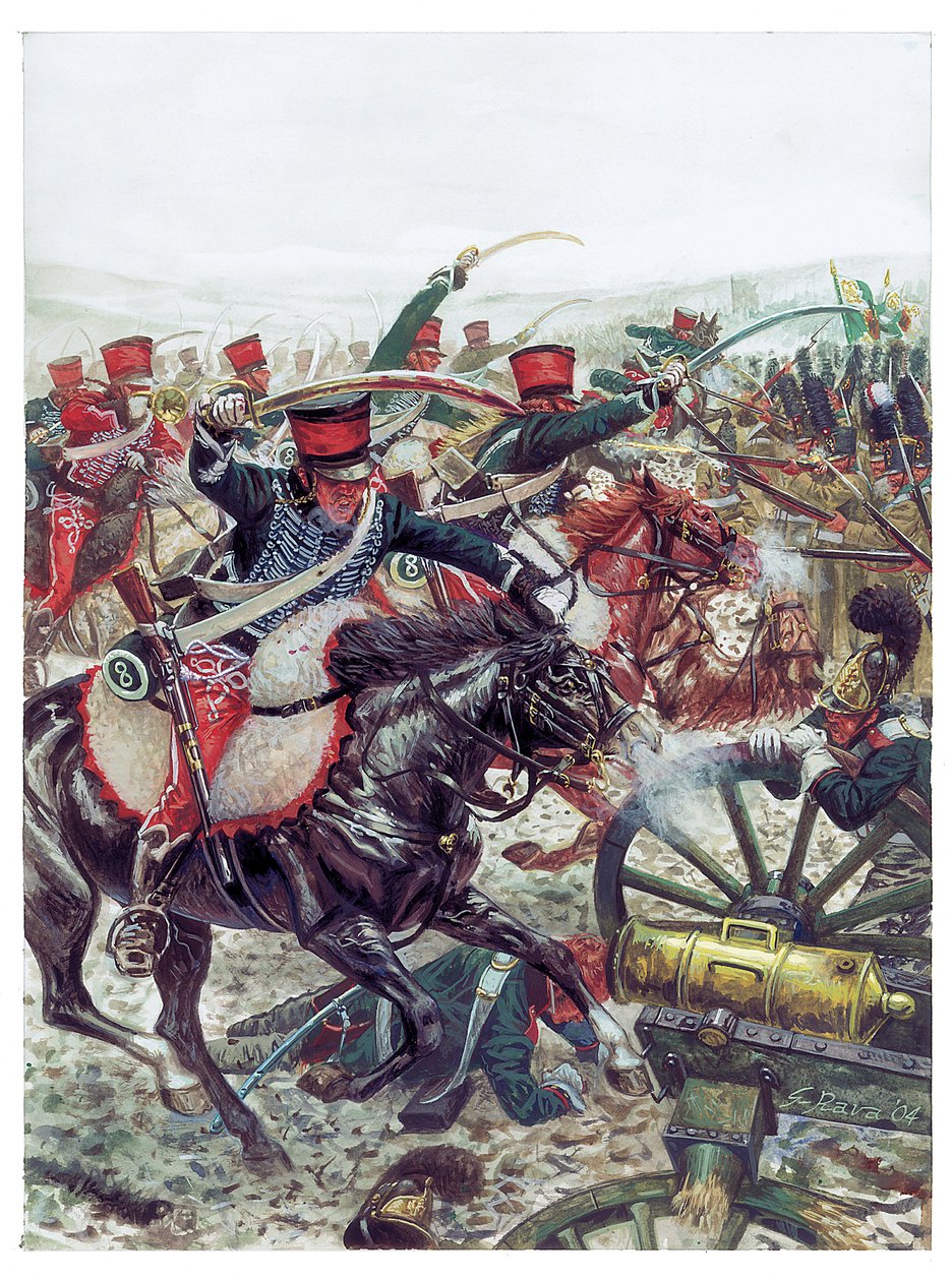 První císařství: útok brigády pod velením generála Pierra Margarona (1765-1824) v bitvě u Slavkova 2. 12. 1815 - První císařství: útok brigády pod velením generála Margarona v bitvě u Slavkova 2. prosince 1815 - Ilustrace od Giuseppe Rava