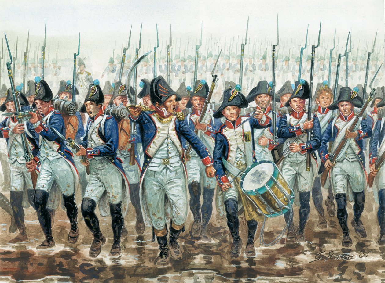 First empire: infantry de line francaise en 1805 - První císařství: francouzská liniová pěchota v roce 1805 - Ilustrace Giuseppe Rava od Giuseppe Rava