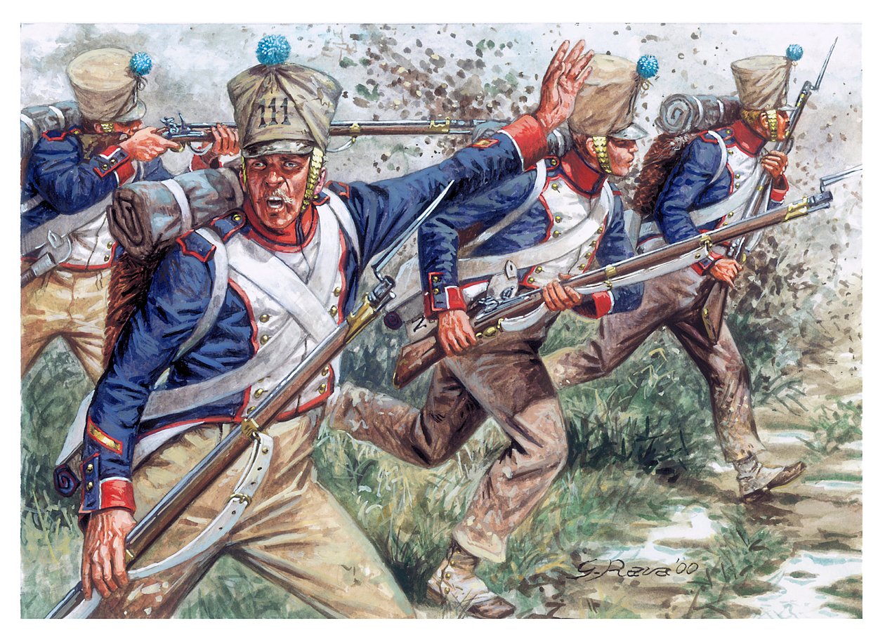 První císařství: "vojáci 111. pěšího pluku" První císařství: 111. pěší pluk - Ilustrace Giuseppe Rava od Giuseppe Rava