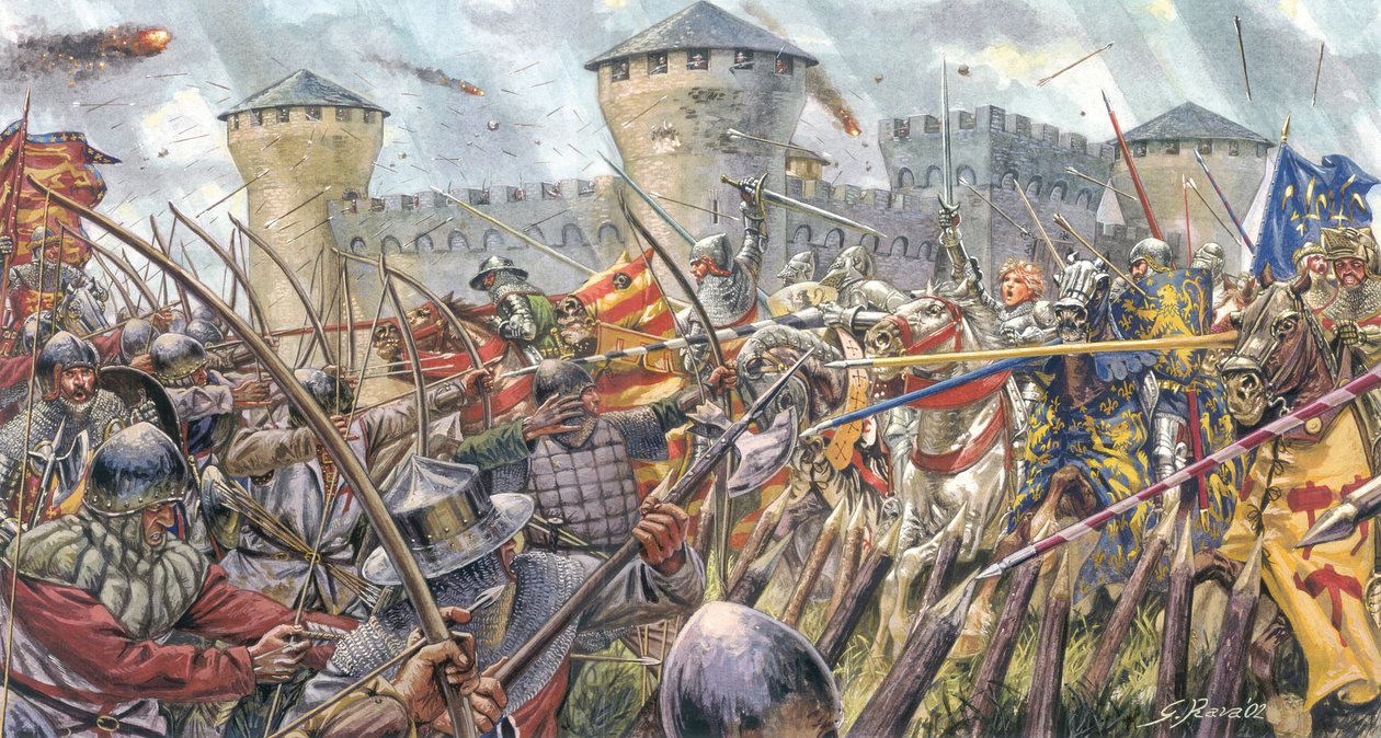 Stoletá válka: Johanka z Arku (1412-1431) osvobozuje Orleáns v roce 1429 - Stoletá válka: Johanka z Arku při obléhání Orleánsu - od Giuseppe Rava