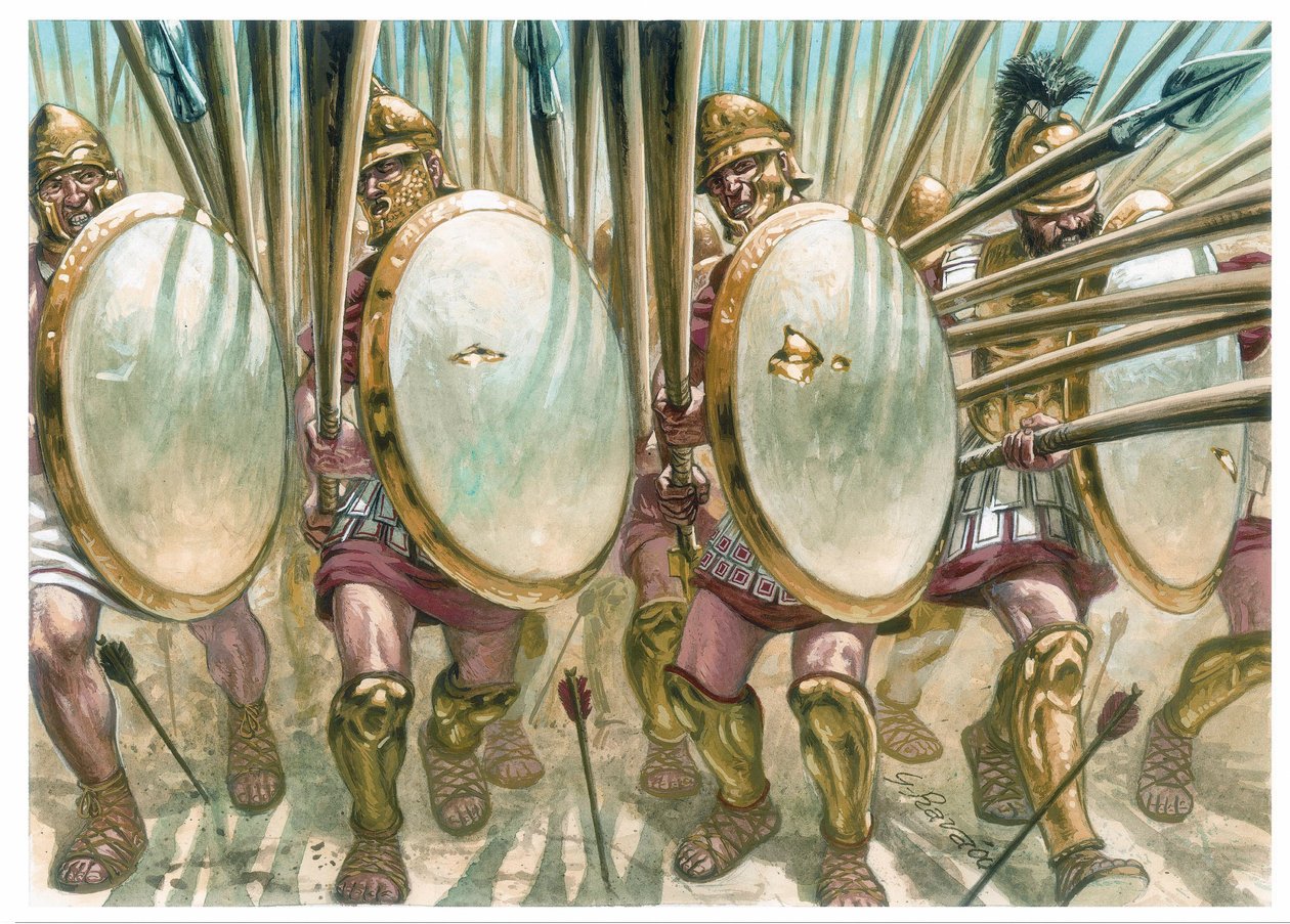 Makedonské království: náboj makedonských falangistů - Náboj makedonských falangistů - Ilustrace Giuseppe Rava od Giuseppe Rava