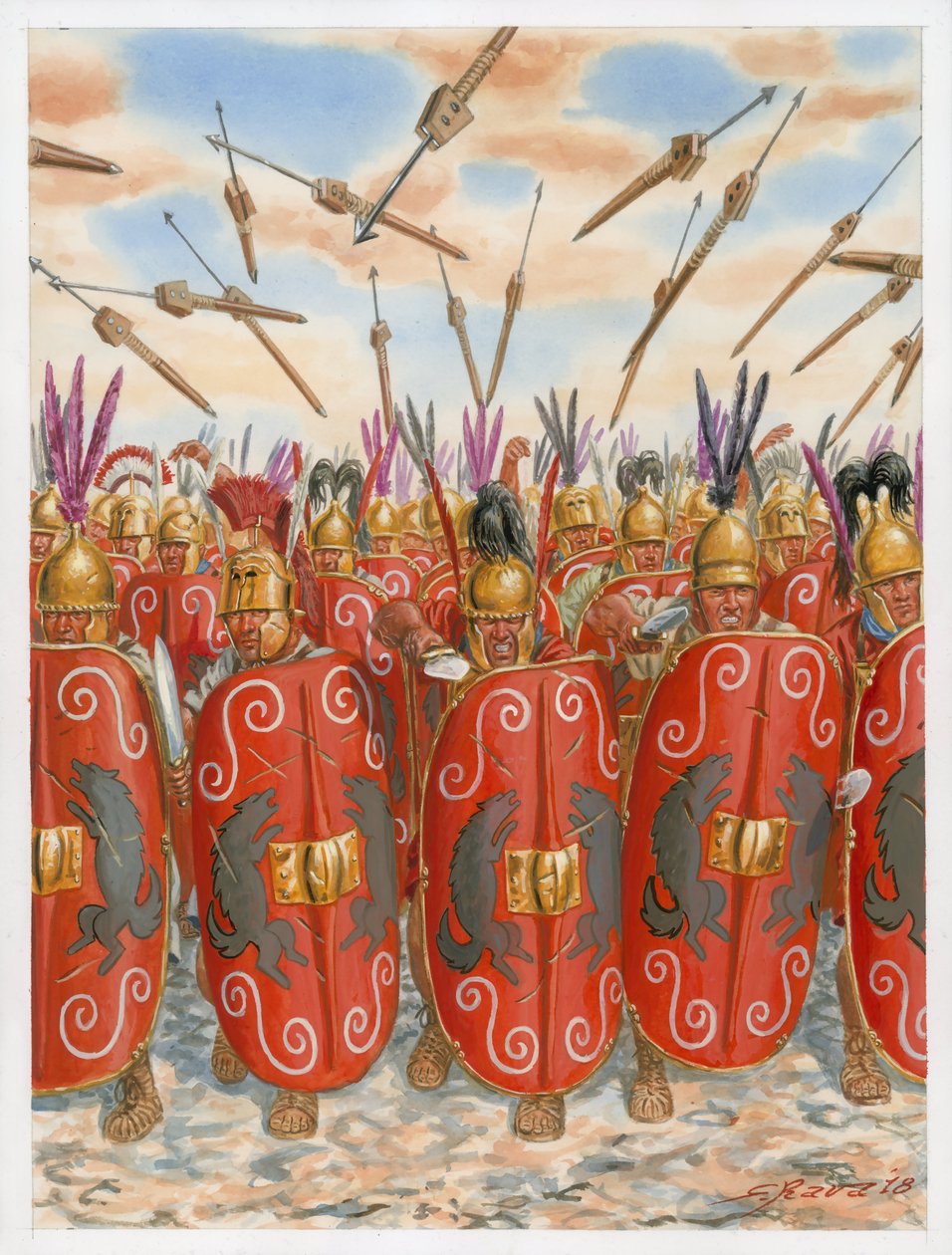 Republikánští římští legionáři v bitvě od Giuseppe Rava