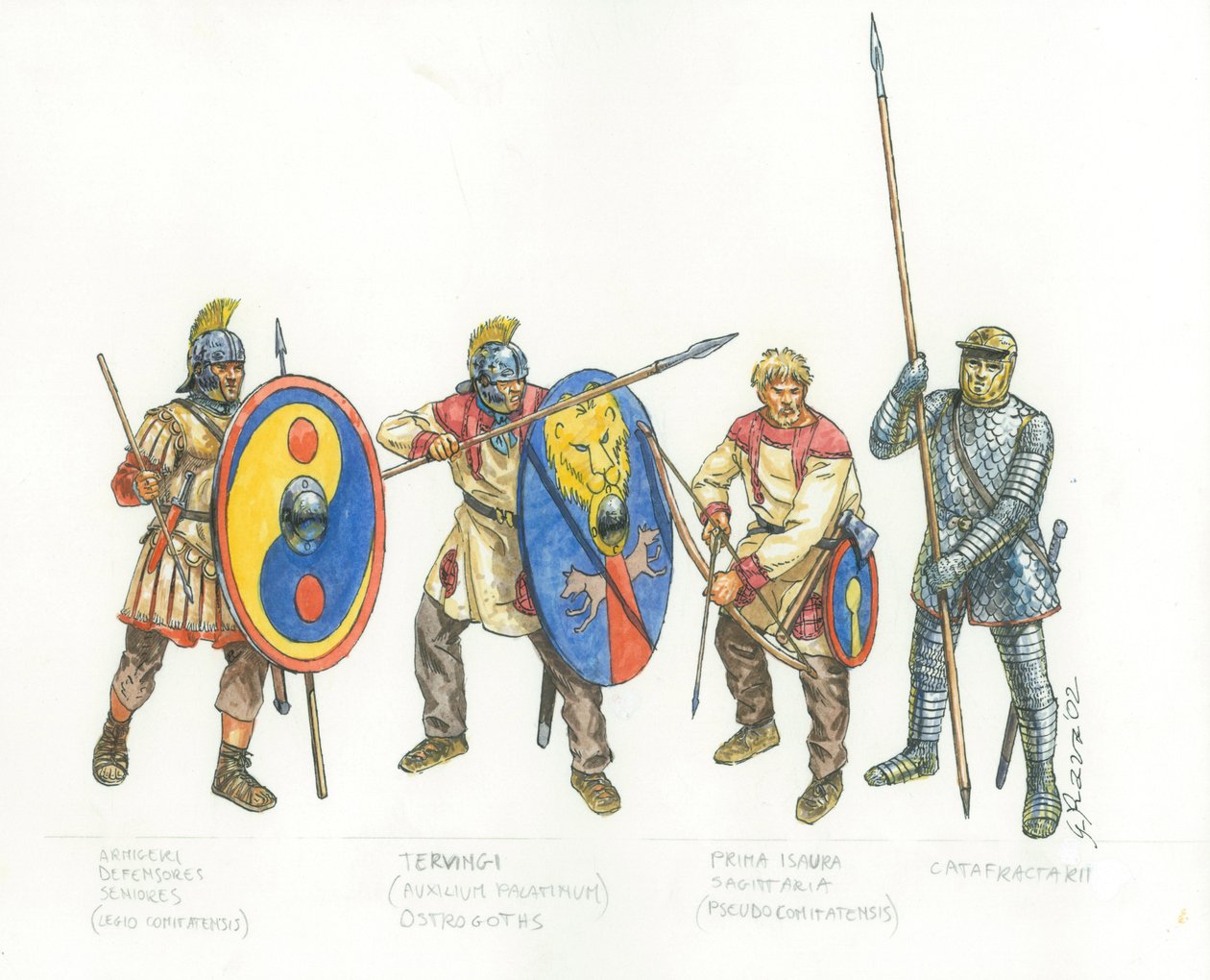 Římská armáda: legionářský pomocný lučištník a katafrakt od Giuseppe Rava