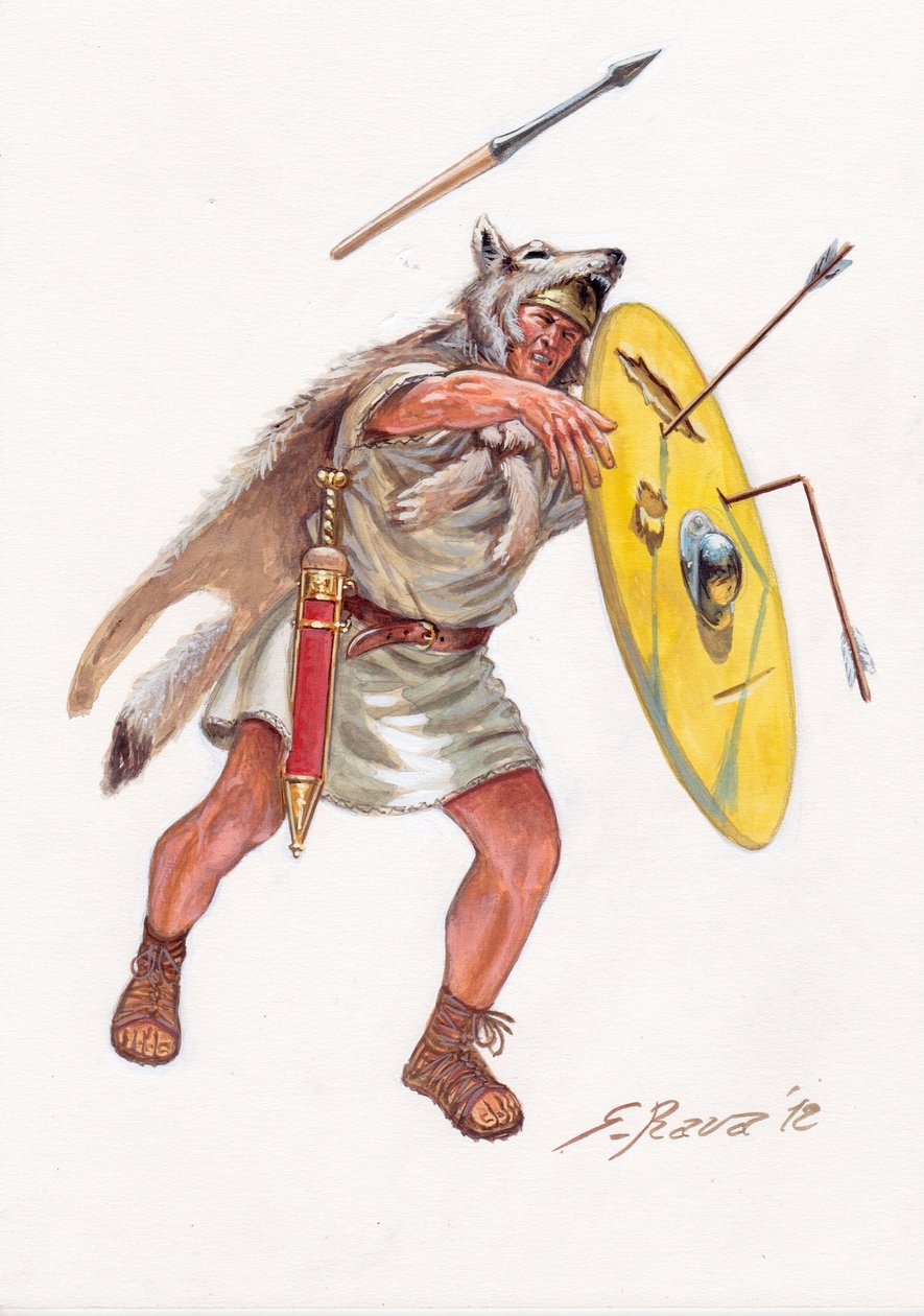 Římská antika (republika): velite (lehký pěšák chudých století) římské armády - velites z římské republiky - Ilustrace Giuseppe Rava od Giuseppe Rava