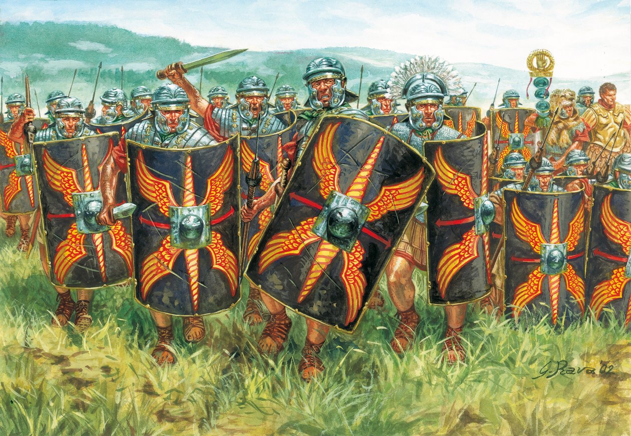 Roman antiquite (empire): a group of Roman legionaries - Římská říše: legionáři - Ilustrace Giuseppe Rava od Giuseppe Rava