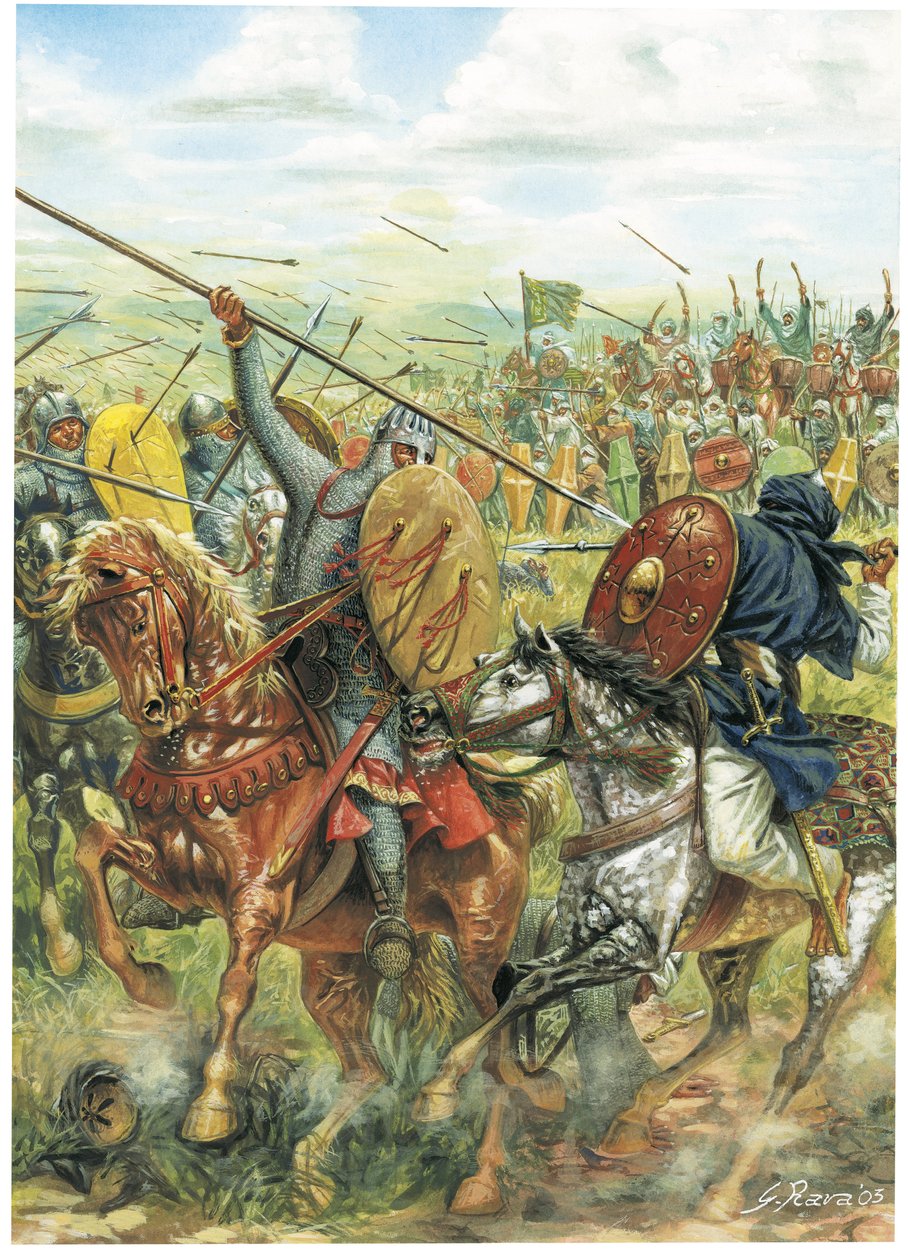 Křesťanský žoldnéřský rytíř Rodrigo Ruiz de Vivar, říká Le Cid (ilustrace) od Giuseppe Rava