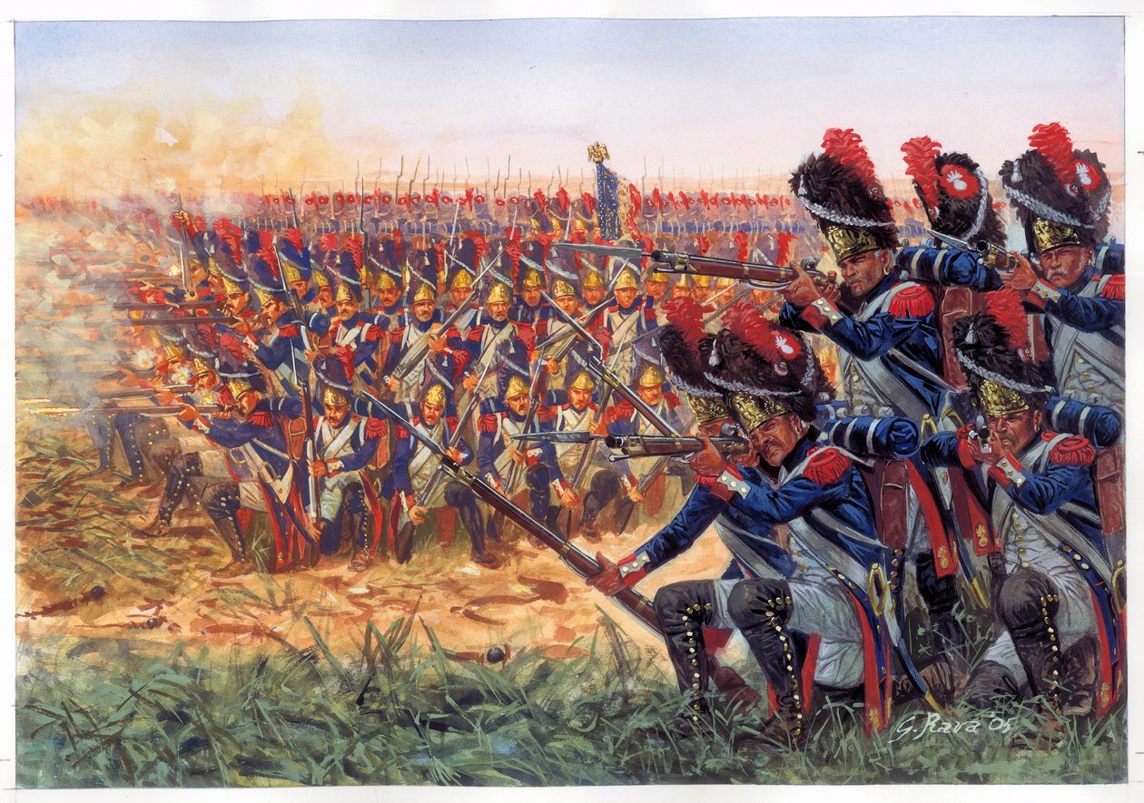 Císařská garda Napoleona I. (1769-1821) v bitvě u Waterloo od Giuseppe Rava