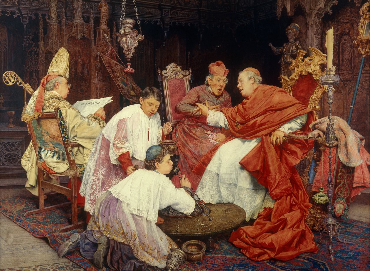Kardinálové v interiéru od Giuseppe Signorini