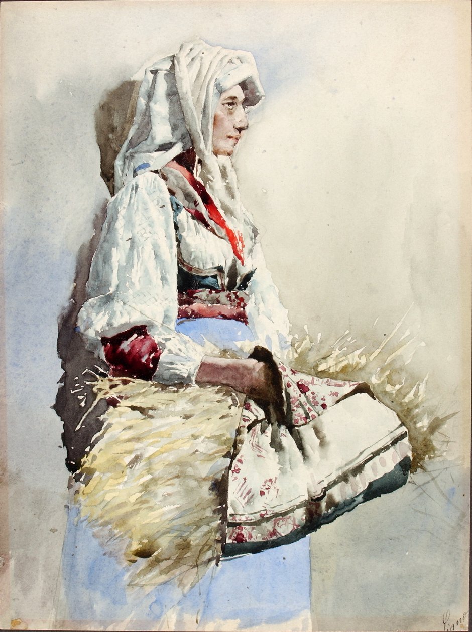 Italská rolnice od Giuseppe Signorini