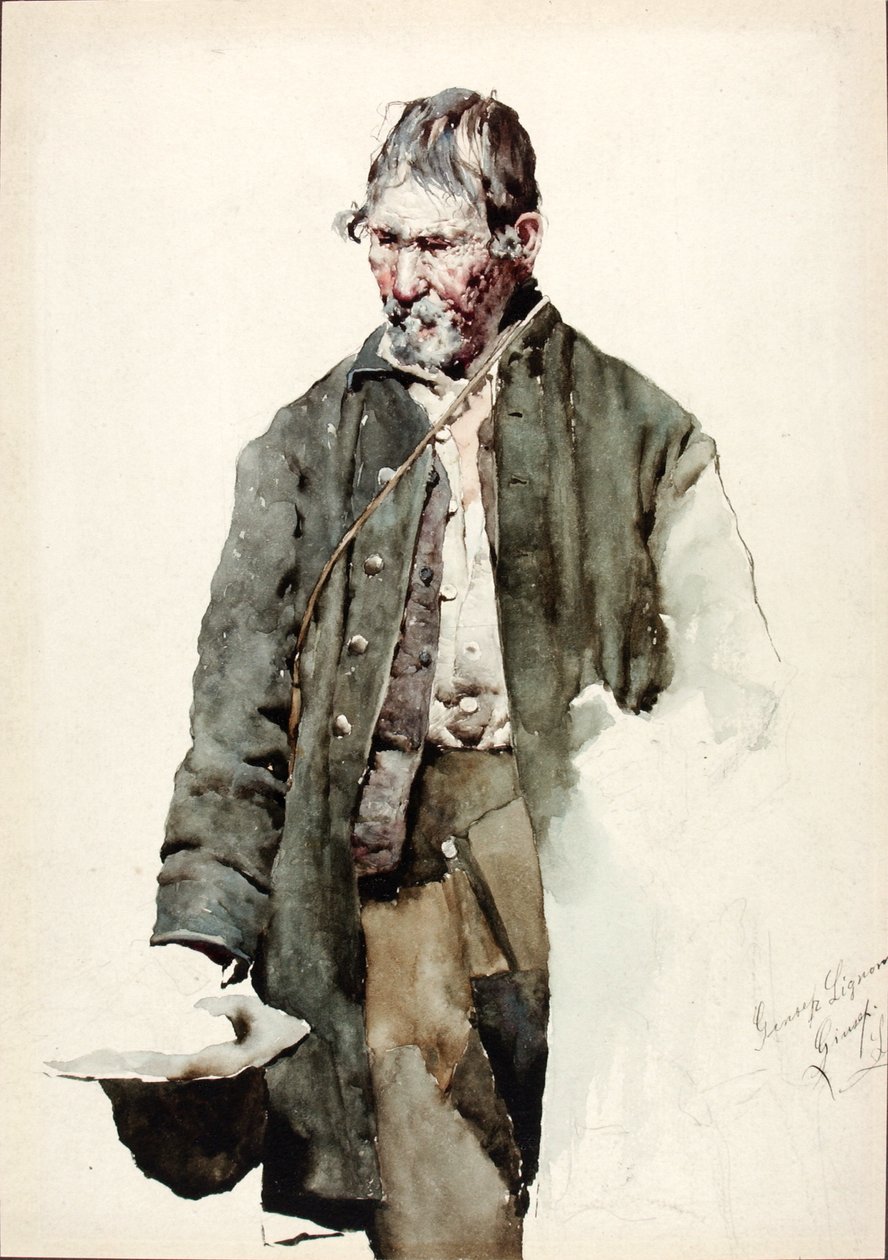 Studie starého muže, konec 19.-začátek 20. století. od Giuseppe Signorini