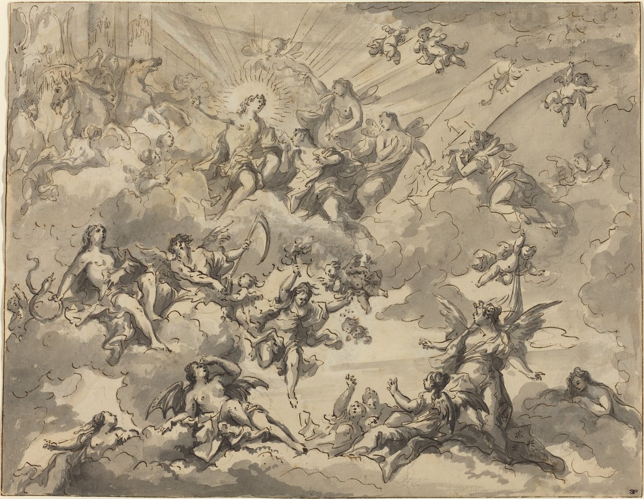 Apollo a múzy od Giuseppe Valeriani