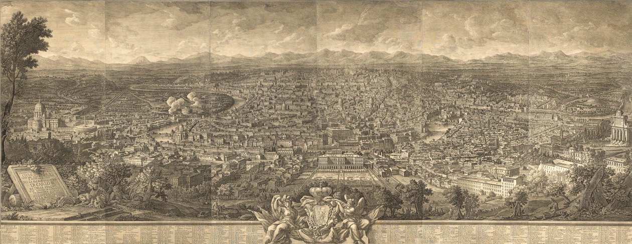 Giuseppe Vasi Vyhlídka Alma Città di Roma z Monte Gianciolo od Giuseppe Vasi