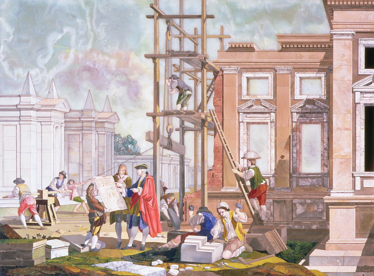 Architektura, ze série čtyř ilustrujících výtvarné umění, c.1780 od Giuseppe Zocchi