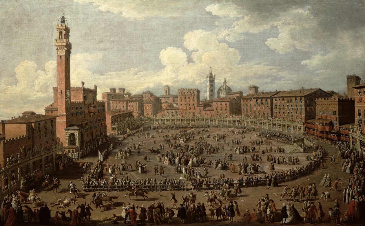 Palio, Piazza del Campo, Siena od Giuseppe Zocchi