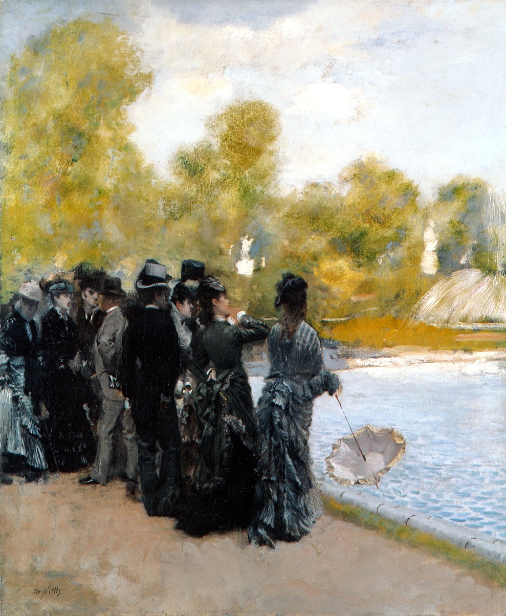 Bazén v Jardin du Luxembourg od Giuseppe de Nittis