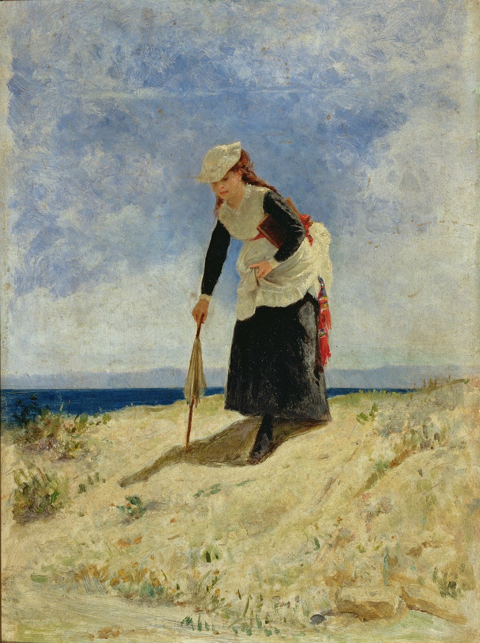 Žena na pláži od Giuseppe de Nittis