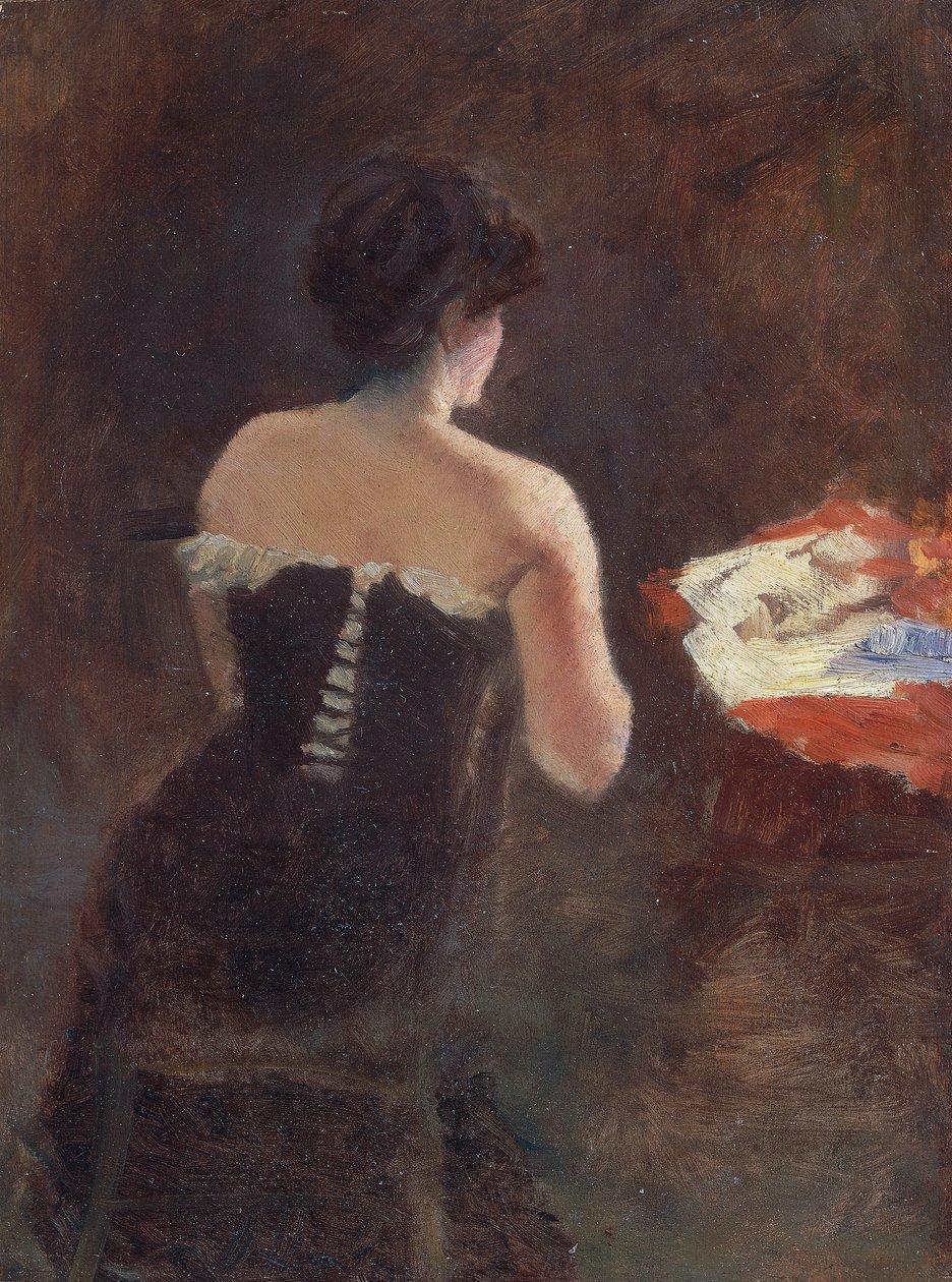 Záda dámy od Giuseppe or Joseph de Nittis