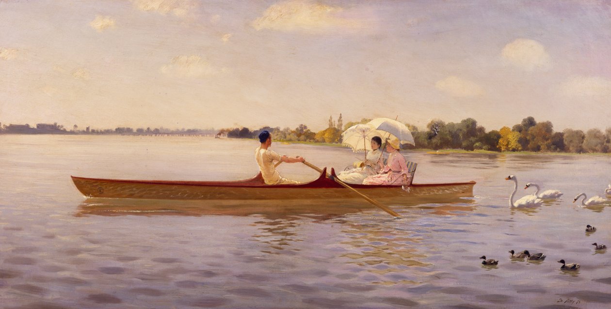 Na Temži od Giuseppe de Nittis (1846-1884) od Giuseppe or Joseph de Nittis