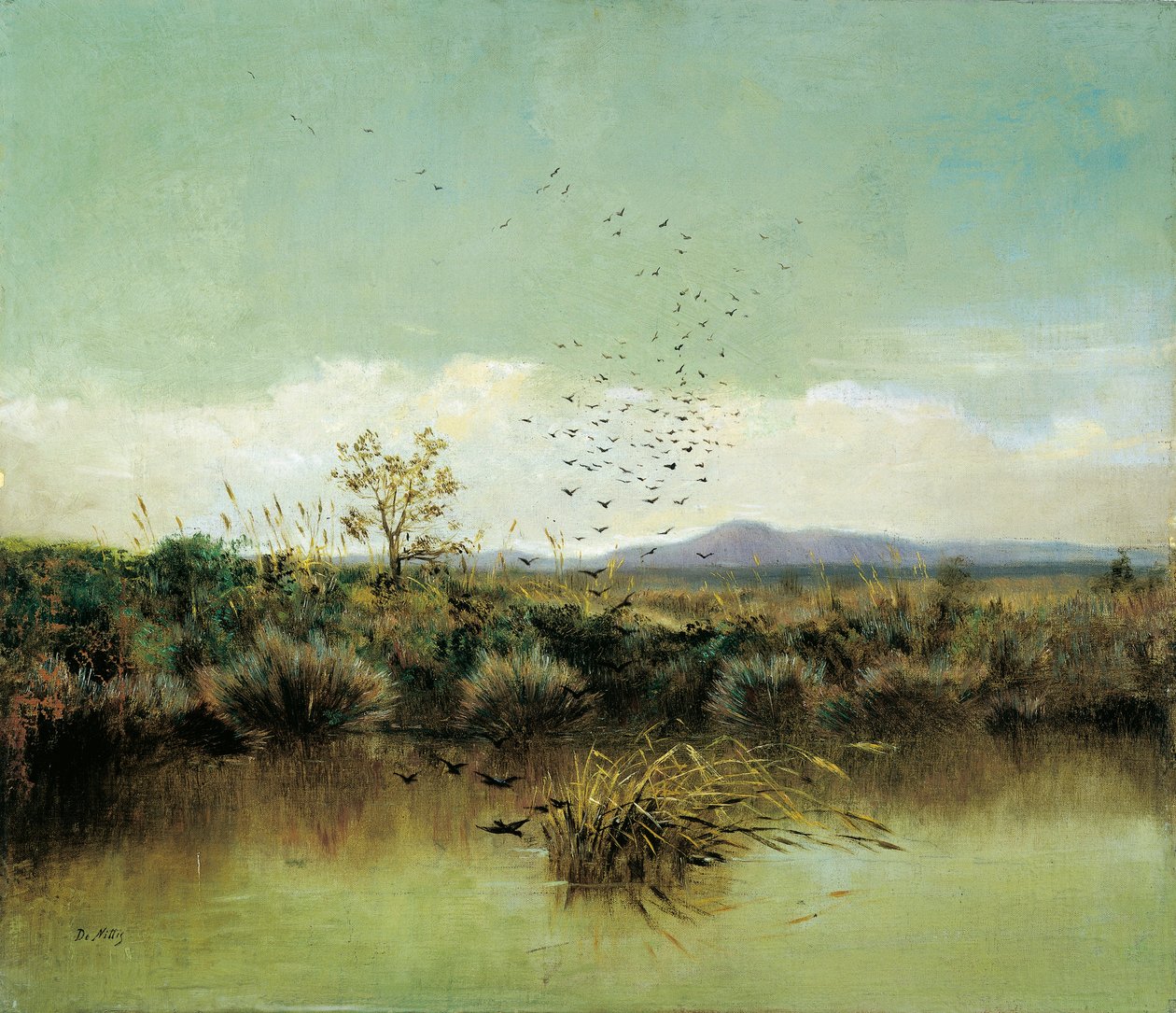 Na břehu Ofanta, Giuseppe de Nittis (1846-1884), olej na plátně, 50x58 cm od Giuseppe or Joseph de Nittis