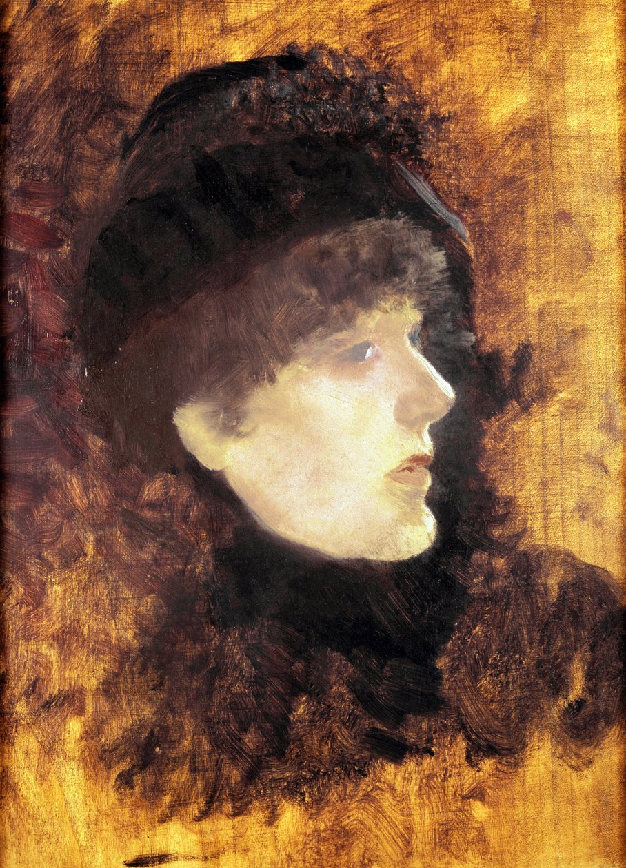 Portrét Sarah Bernhardt. Obraz Giuseppe De Nittis (1846-1884) od Giuseppe or Joseph de Nittis