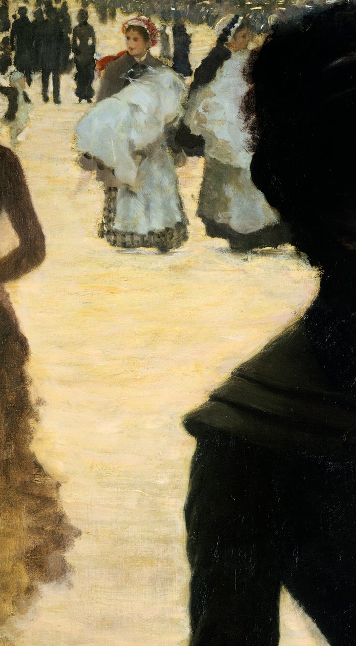 Návrat z Boulogne, Dáma se psem, Giuseppe de Nittis, detail od Giuseppe or Joseph de Nittis
