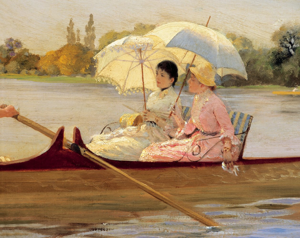 Ženy v člunech na Temži od Giuseppe or Joseph de Nittis