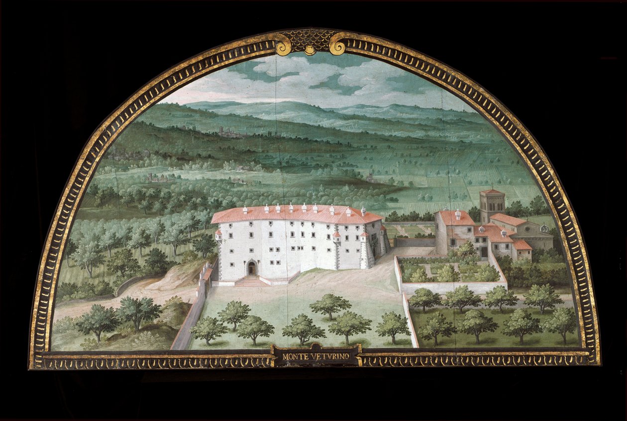 Pohled na Villa la Magia poblíž Pistoia, Itálie (Tempera od Giusto Utens