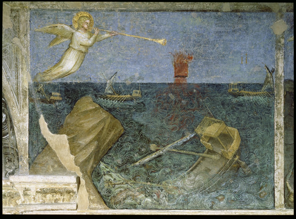 Druhý anděl apokalypsy vytváří bouři, 1360-70 od Giusto di Giovanni de Menabuoi