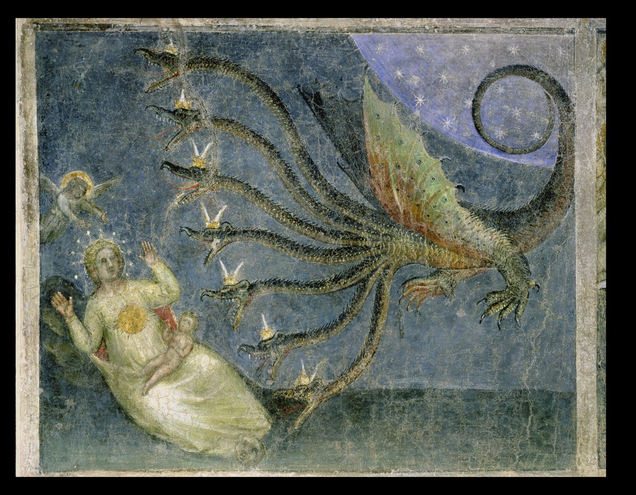 Žena oděná sluncem a sedmihlavým drakem, 1360-70 od Giusto di Giovanni de Menabuoi