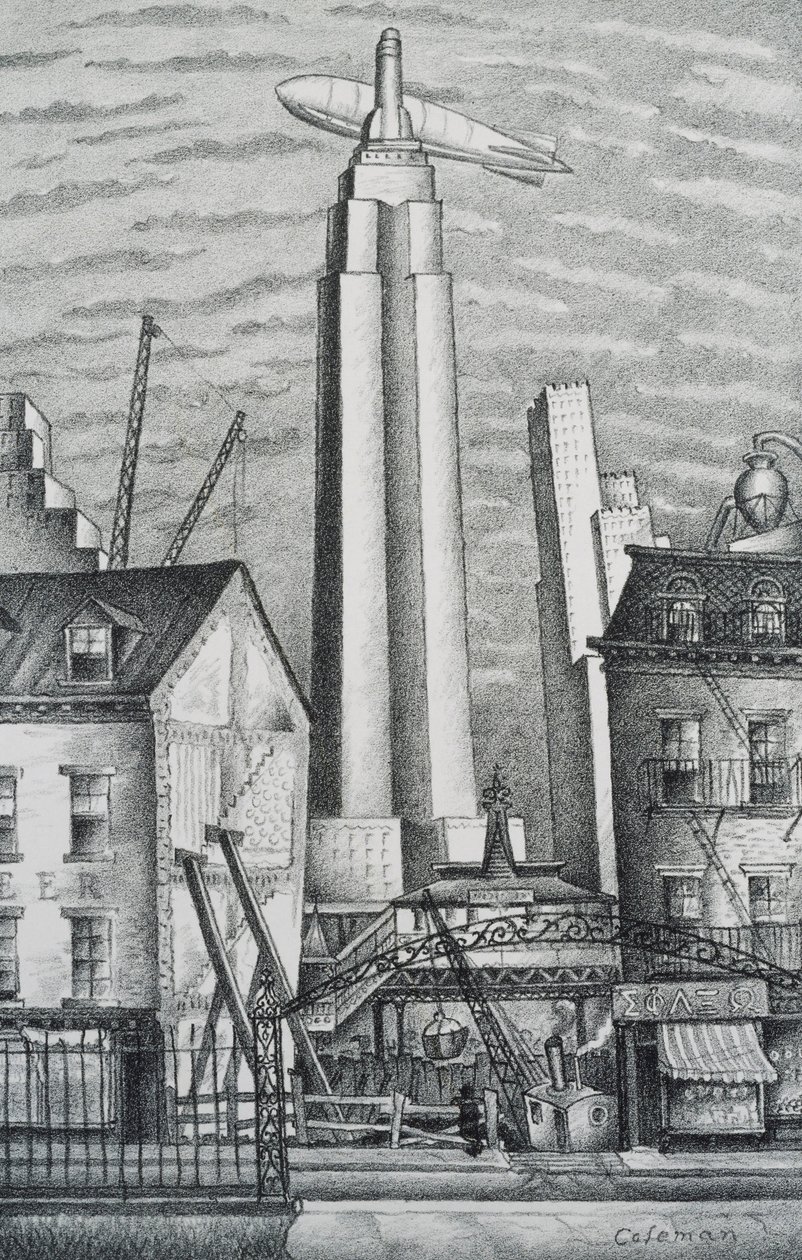 Dirigible Over New York od Glenn O Coleman