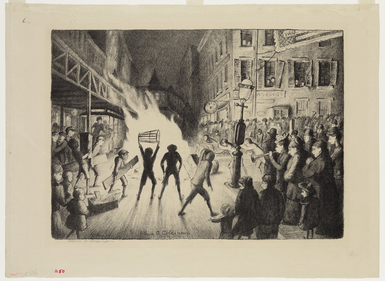 Volební noční oheň, 1928 od Glenn O Coleman