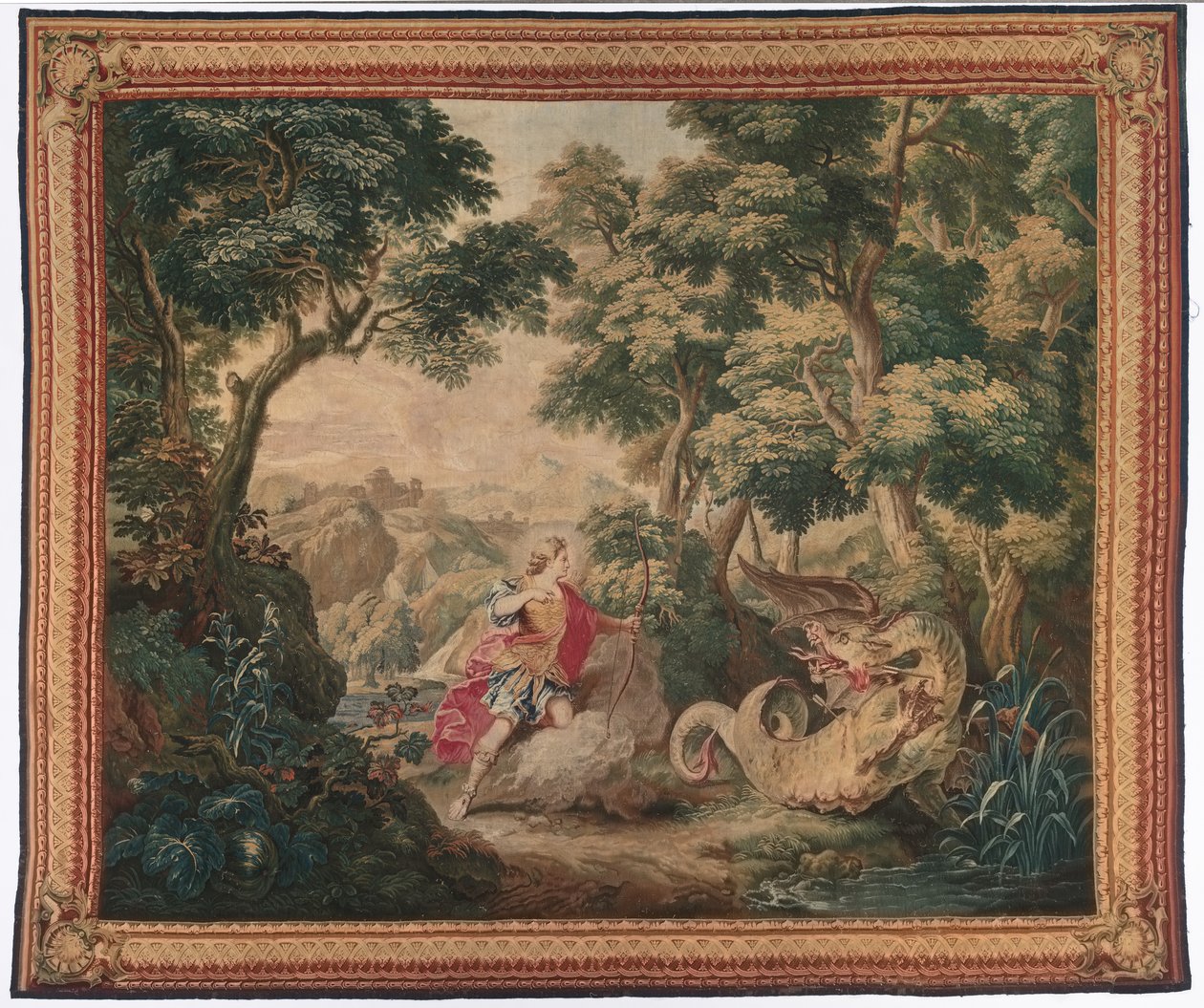 Apollo a had Python ze souboru Ovidiových metamorfóz, 1700-1730. od Gobelins