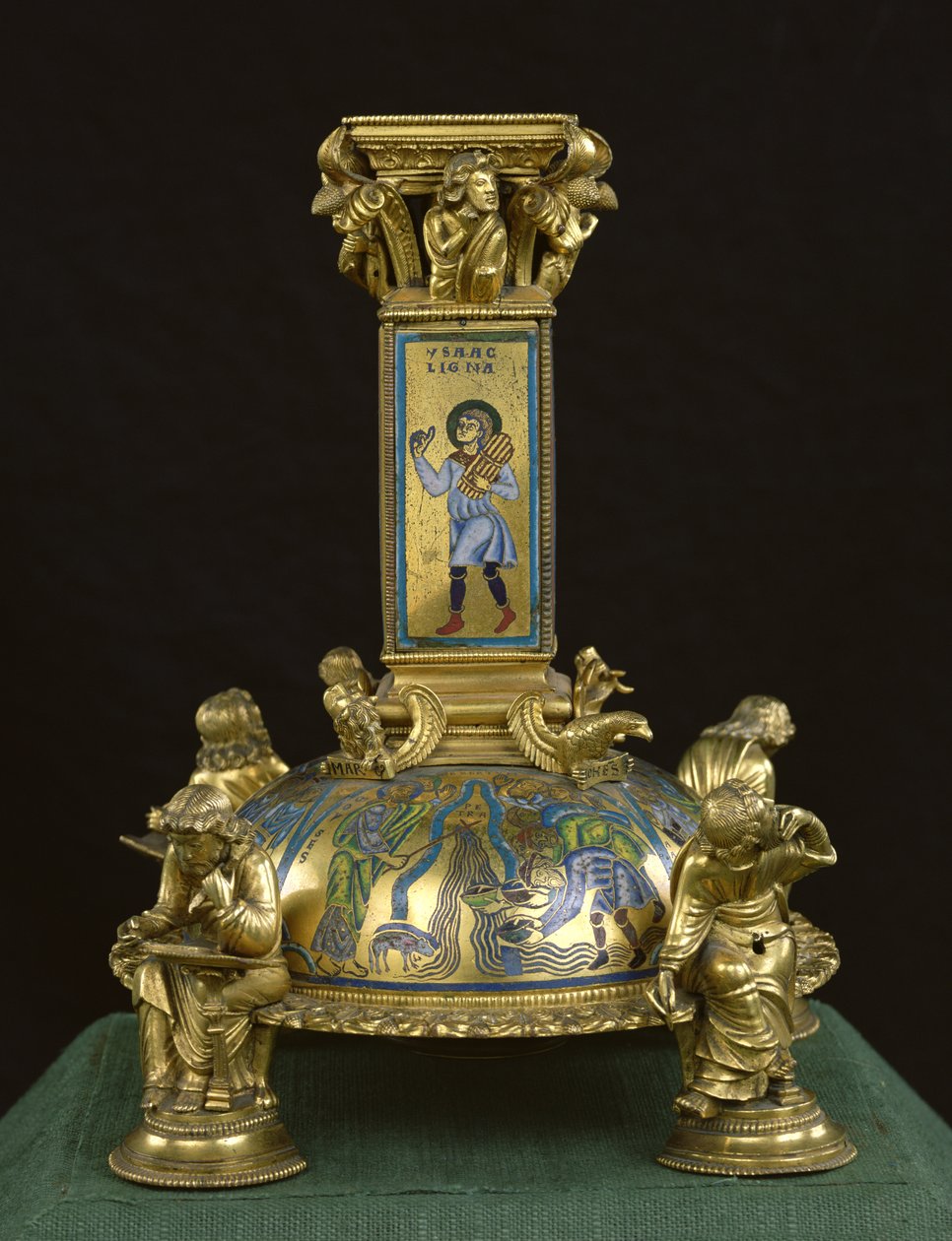 Základna kříže sv. Bertina, z Abbaye Saint-Bertin, kolem 1180 (pozlacený bronz a champleve smalt) (viz také 204570, 232624 a 232839) od Godefroid de Huy