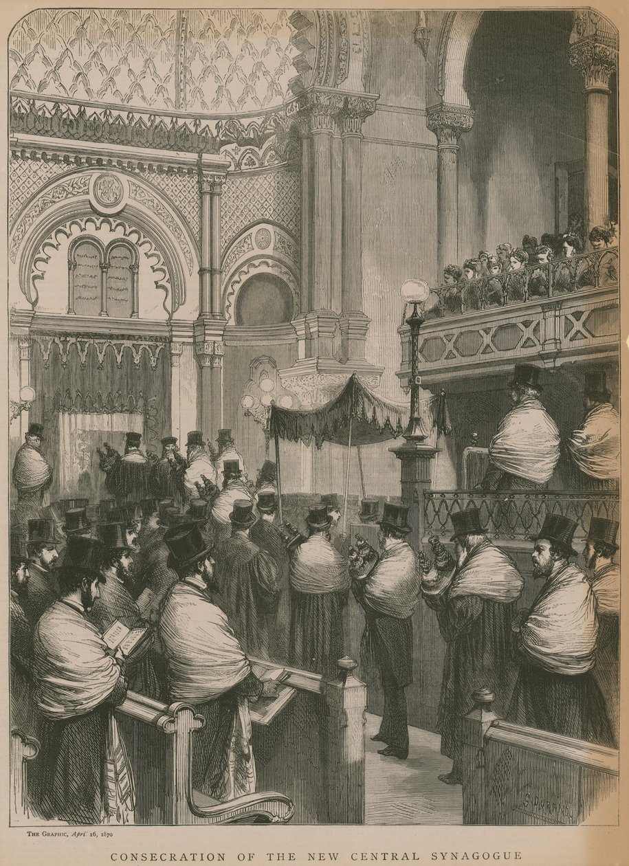 Vysvěcení Nové ústřední synagogy (rytina) od Godefroy Durand