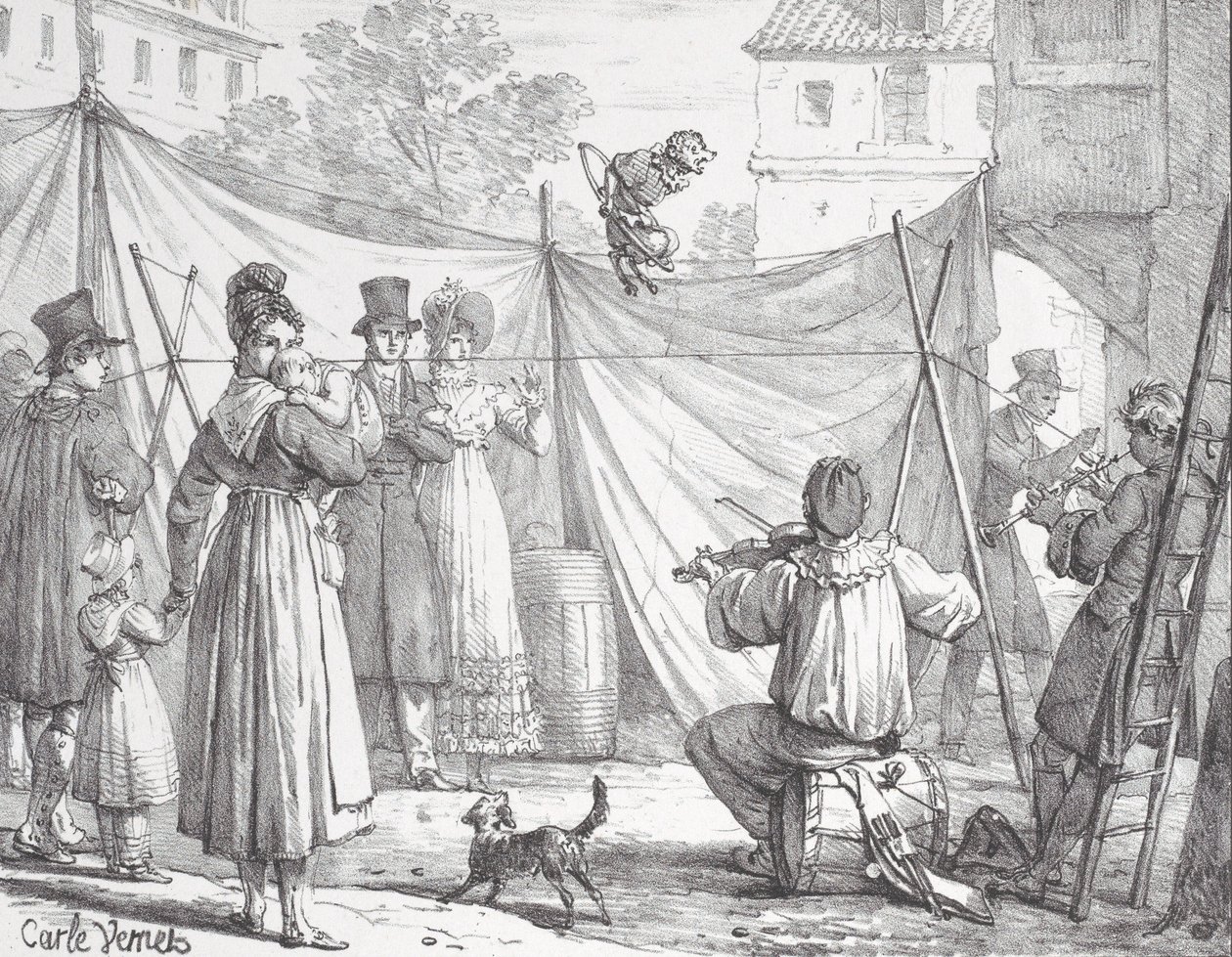 Opice a leopard Opice, 1818. od Godefroy Engelmann