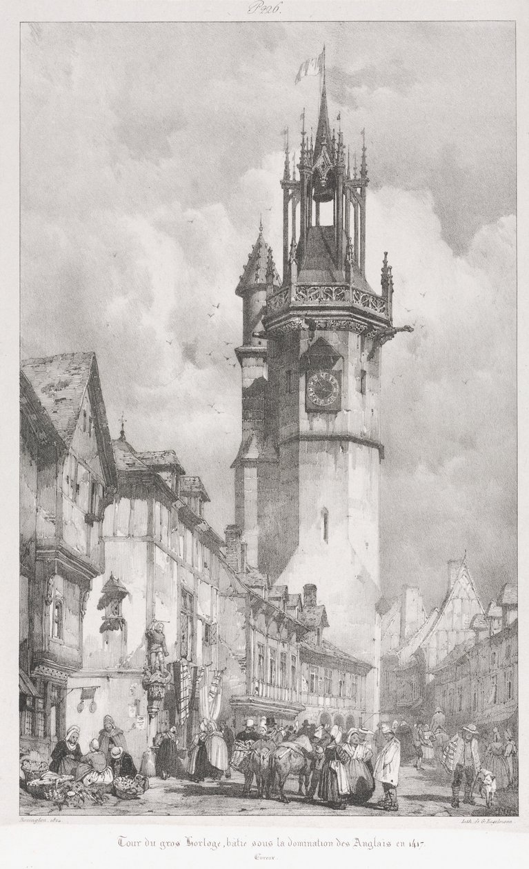 Malebné a romantické cesty ve starověké Francii, Normandii: Tour du Gros-Horlage, Évreux od Godefroy Engelmann