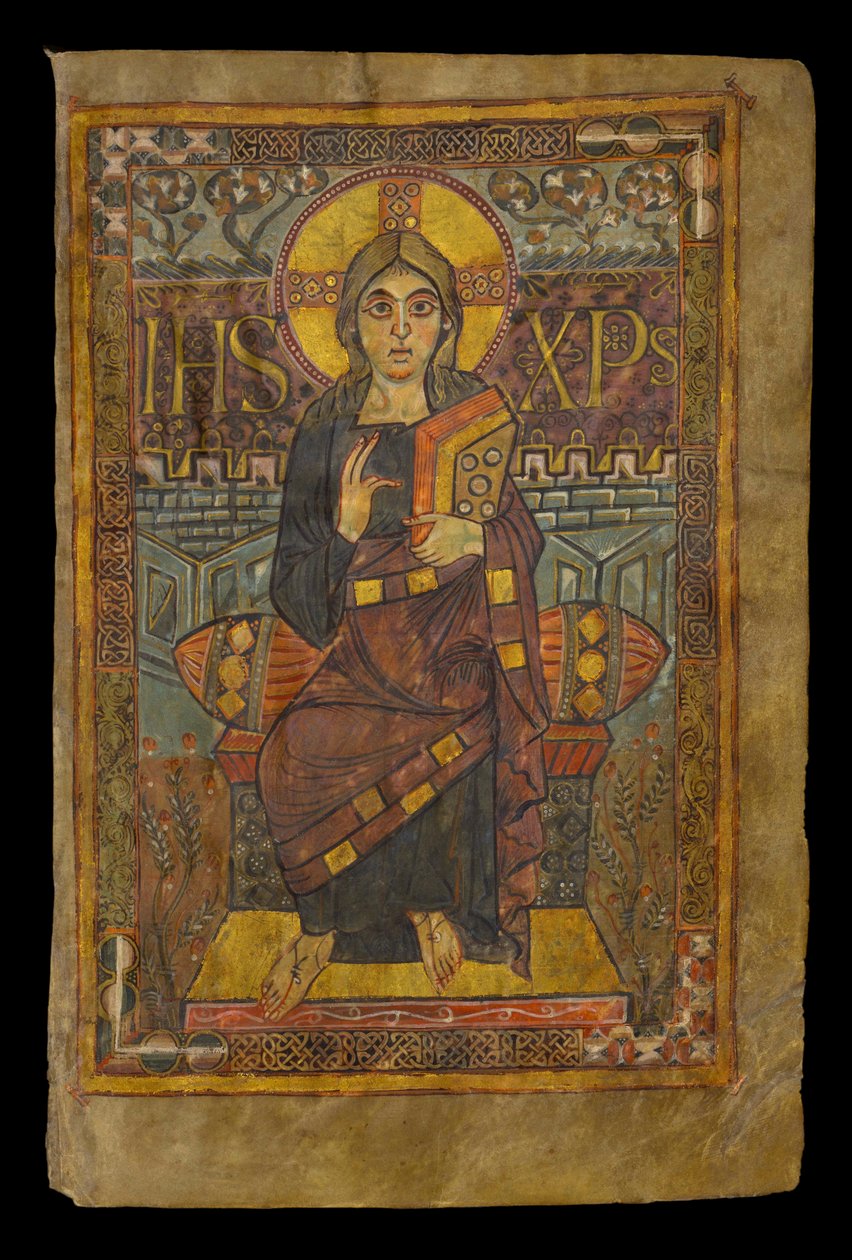 Kristus ve Veličenstvu, od Evangéliaire dit de Charlemagne od Godescalc