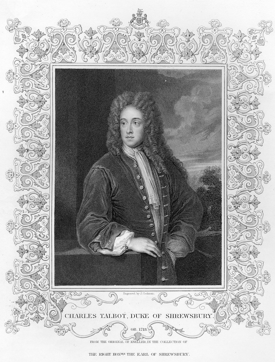 Charles Talbot, vévoda ze Shrewsbury, vyryl J. Cochran od Godfrey Kneller