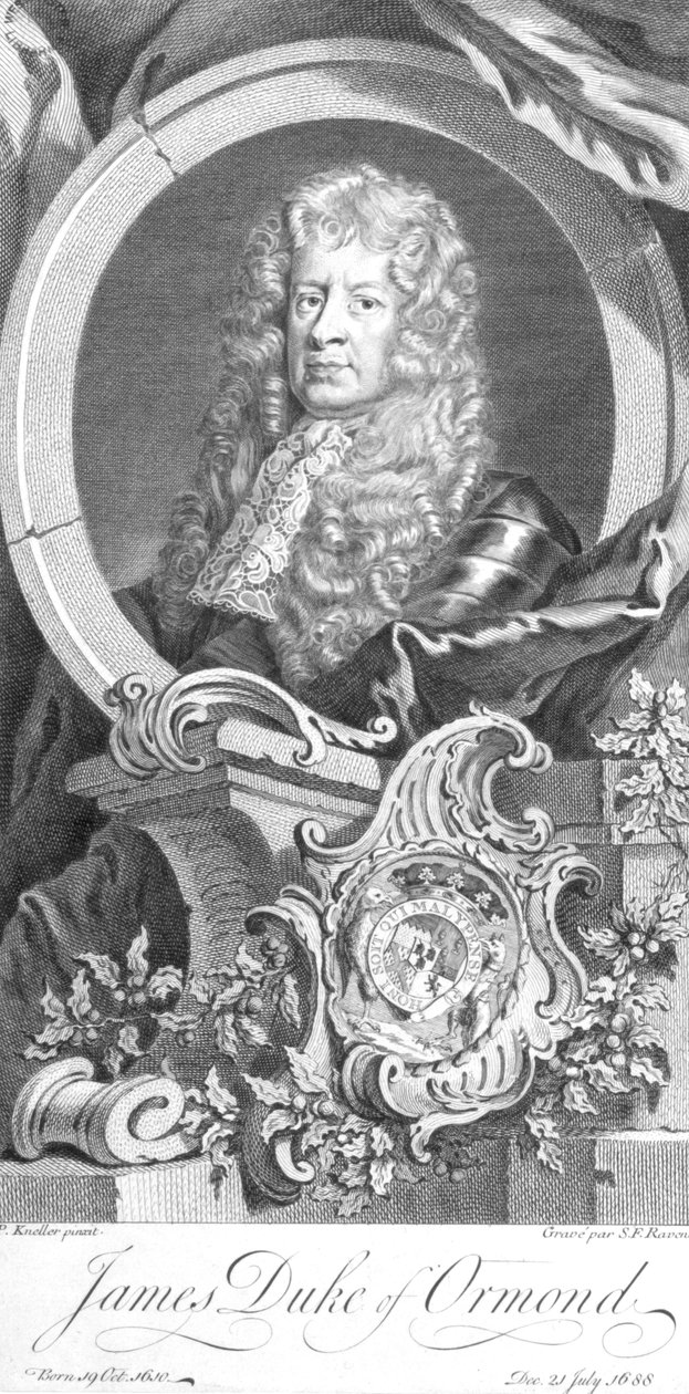 James Butler, 1. vévoda z Ormonde (1610-88), vyryl Simon Francois Ravenet (1706-74) od Godfrey Kneller