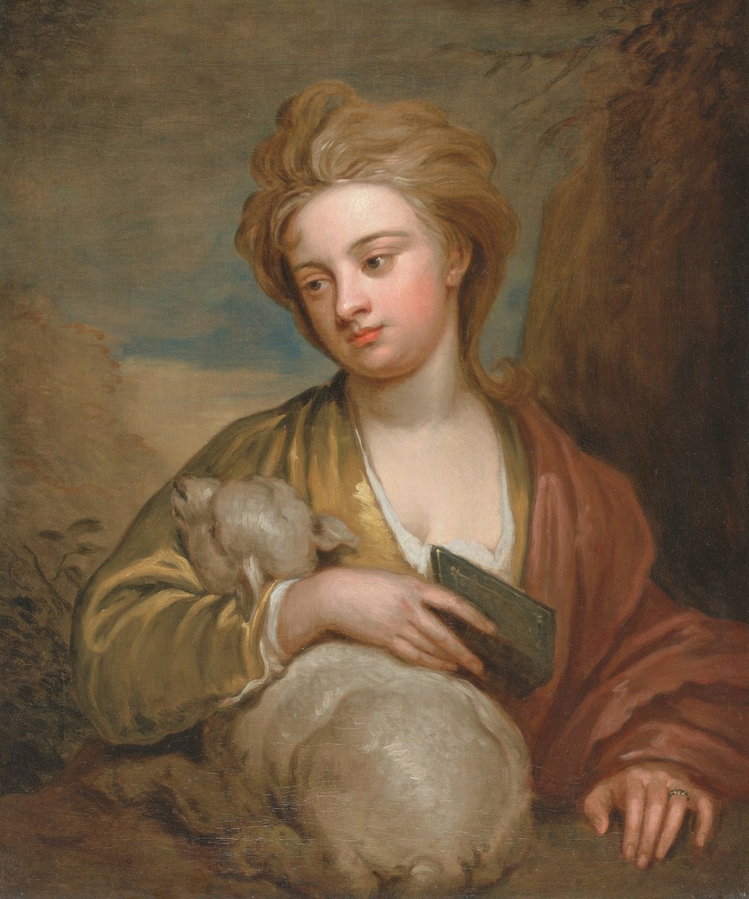 Portrét ženy jako svaté Anežky, tradičně identifikované jako Catherine Voss od Godfrey Kneller